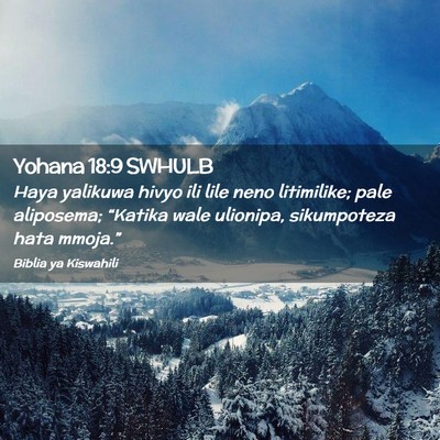 Picture 02 - Yohana 18:9 SWHULB - Haya yalikuwa hivyo ili lile neno litimilike; - Bible Verse Picture