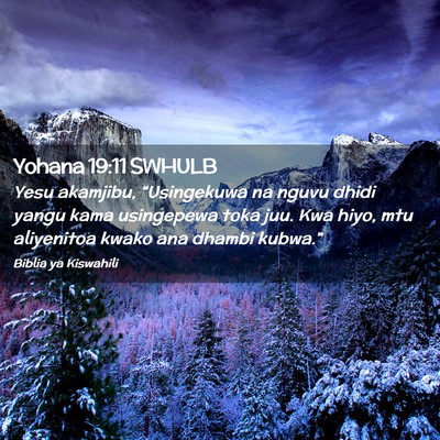 Picture 02 - Yohana 19:11 SWHULB - Yesu akamjibu, “Usingekuwa na nguvu dhidi yangu - Bible Verse Picture