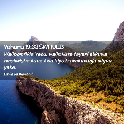 Picture 02 - Yohana 19:33 SWHULB - Walipomfikia Yesu, walimkuta tayari alikuwa - Bible Verse Picture