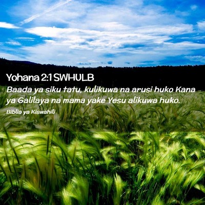 Picture 02 - Yohana 2:1 SWHULB - Baada ya siku tatu, kulikuwa na arusi huko Kana - Bible Verse Picture