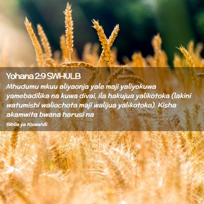 Picture 02 - Yohana 2:9 SWHULB - Mhudumu mkuu aliyaonja yale maji yaliyokuwa - Bible Verse Picture