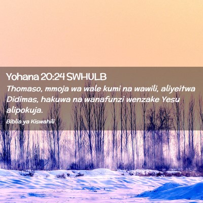 Picture 02 - Yohana 20:24 SWHULB - Thomaso, mmoja wa wale kumi na wawili, aliyeitwa - Bible Verse Picture