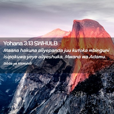 Picture 02 - Yohana 3:13 SWHULB - Maana hakuna aliyepanda juu kutoka mbinguni - Bible Verse Picture