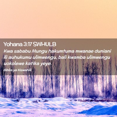 Picture 02 - Yohana 3:17 SWHULB - Kwa sababu Mungu hakumtuma mwanae duniani ili - Bible Verse Picture