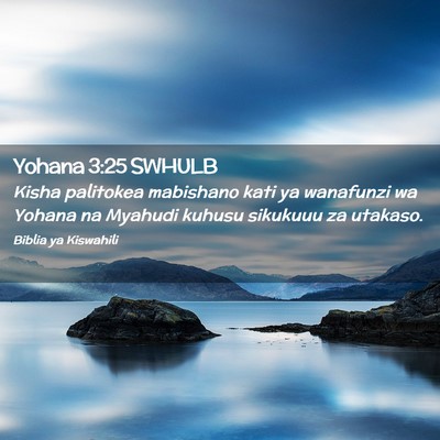 Picture 02 - Yohana 3:25 SWHULB - Kisha palitokea mabishano kati ya wanafunzi wa - Bible Verse Picture