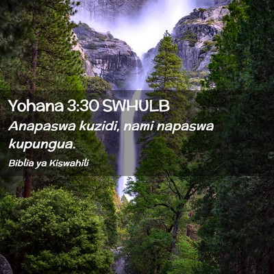 Picture 02 - Yohana 3:30 SWHULB - Anapaswa kuzidi, nami napaswa - Bible Verse Picture