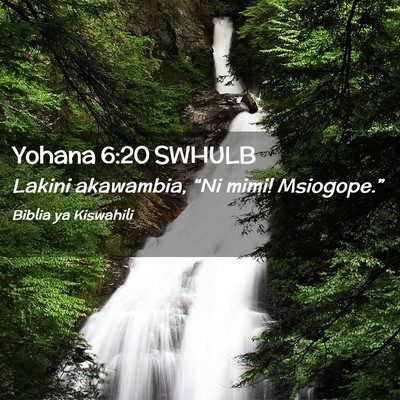 Picture 02 - Yohana 6:20 SWHULB - Lakini akawambia, “Ni mimi! - Bible Verse Picture