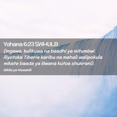 Picture 02 - Yohana 6:23 SWHULB - (Ingawa, kulikuwa na baadhi ya mitumbwi iliyotoka - Bible Verse Picture
