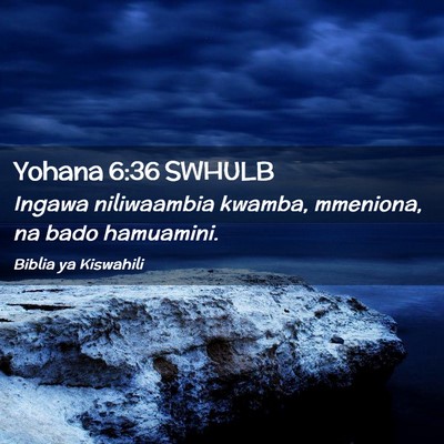 Picture 02 - Yohana 6:36 SWHULB - Ingawa niliwaambia kwamba, mmeniona, na bado - Bible Verse Picture