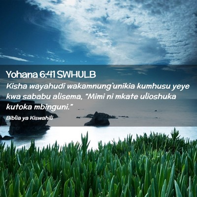 Picture 02 - Yohana 6:41 SWHULB - Kisha wayahudi wakamnung`unikia kumhusu yeye kwa - Bible Verse Picture