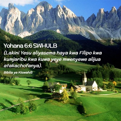 Picture 02 - Yohana 6:6 SWHULB - (Lakini Yesu aliyasema haya kwa Filipo kwa - Bible Verse Picture