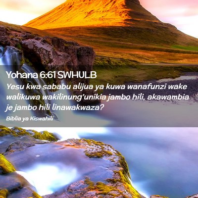 Picture 02 - Yohana 6:61 SWHULB - Yesu kwa sababu alijua ya kuwa wanafunzi wake - Bible Verse Picture