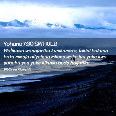 Picture 02 - Yohana 7:30 SWHULB - Walikuwa wanajaribu kumkamata, lakini hakuna hata - Bible Verse Picture
