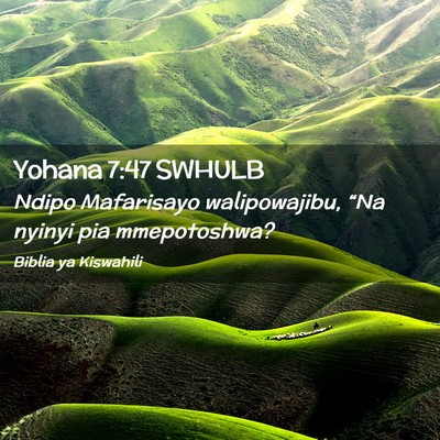 Picture 02 - Yohana 7:47 SWHULB - Ndipo Mafarisayo walipowajibu, “Na nyinyi pia - Bible Verse Picture