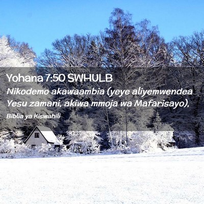 Picture 02 - Yohana 7:50 SWHULB - Nikodemo akawaambia (yeye aliyemwendea Yesu - Bible Verse Picture