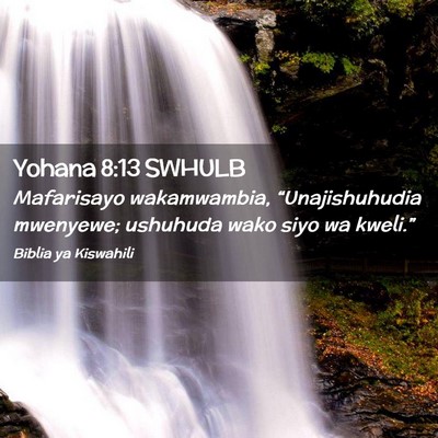 Picture 02 - Yohana 8:13 SWHULB - Mafarisayo wakamwambia, “Unajishuhudia - Bible Verse Picture