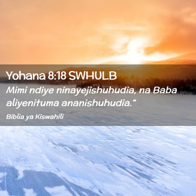 Picture 02 - Yohana 8:18 SWHULB - Mimi ndiye ninayejishuhudia, na Baba aliyenituma - Bible Verse Picture
