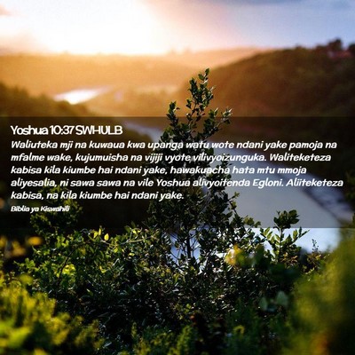 Picture 02 - Yoshua 10:37 SWHULB - Waliuteka mji na kuwaua kwa upanga watu wote - Bible Verse Picture