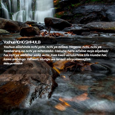 Picture 02 - Yoshua 10:40 SWHULB - Yoshua aliishinda nchi yote, nchi ya milima, - Bible Verse Picture
