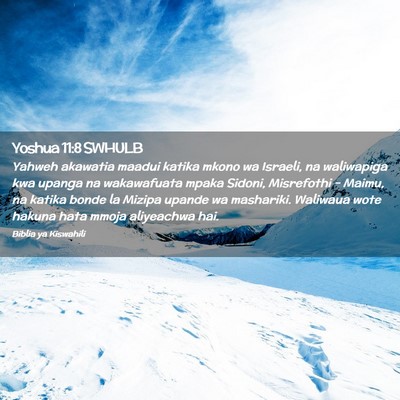 Picture 02 - Yoshua 11:8 SWHULB - Yahweh akawatia maadui katika mkono wa Israeli, - Bible Verse Picture