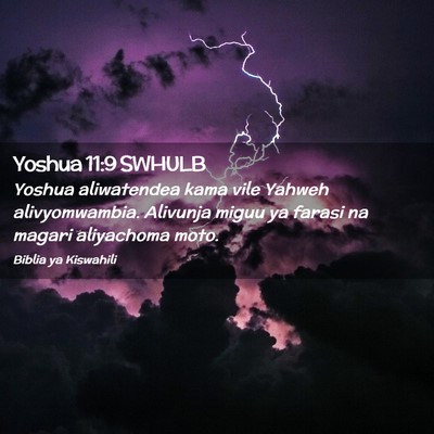 Picture 02 - Yoshua 11:9 SWHULB - Yoshua aliwatendea kama vile Yahweh - Bible Verse Picture