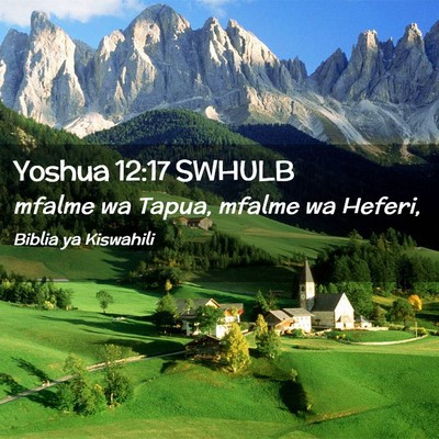 Picture 02 - Yoshua 12:17 SWHULB - mfalme wa Tapua, mfalme wa - Bible Verse Picture