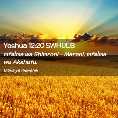 Picture 02 - Yoshua 12:20 SWHULB - mfalme wa Shimroni - Meroni, mfalme wa - Bible Verse Picture