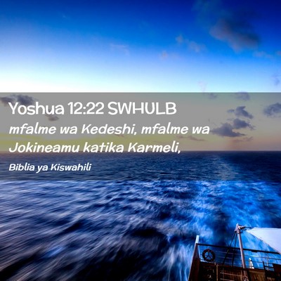 Picture 02 - Yoshua 12:22 SWHULB - mfalme wa Kedeshi, mfalme wa Jokineamu katika - Bible Verse Picture