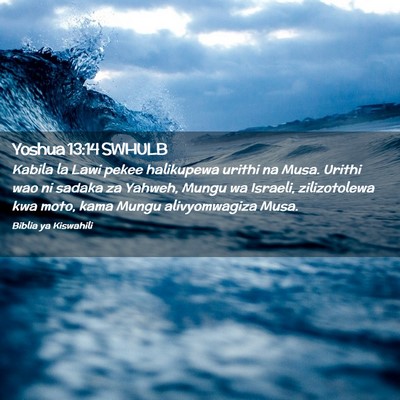 Picture 02 - Yoshua 13:14 SWHULB - Kabila la Lawi pekee halikupewa urithi na Musa. - Bible Verse Picture