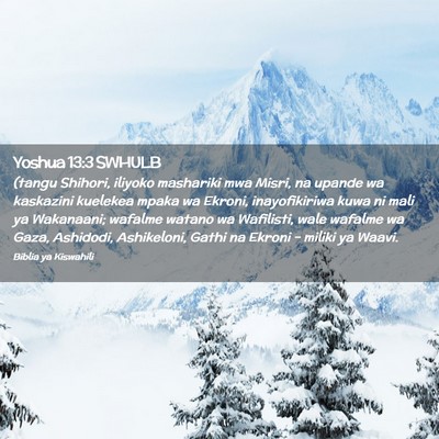 Picture 02 - Yoshua 13:3 SWHULB - (tangu Shihori, iliyoko mashariki mwa Misri, na - Bible Verse Picture