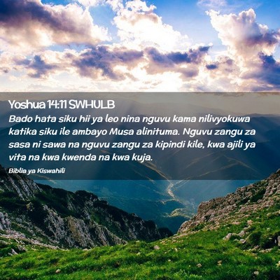 Picture 02 - Yoshua 14:11 SWHULB - Bado hata siku hii ya leo nina nguvu kama - Bible Verse Picture