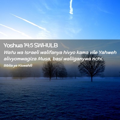 Picture 02 - Yoshua 14:5 SWHULB - Watu wa Israeli walifanya hivyo kama vile Yahweh - Bible Verse Picture