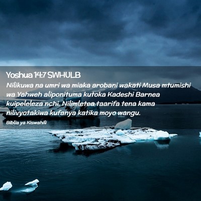 Picture 02 - Yoshua 14:7 SWHULB - Nilikuwa na umri wa miaka arobani wakati Musa - Bible Verse Picture