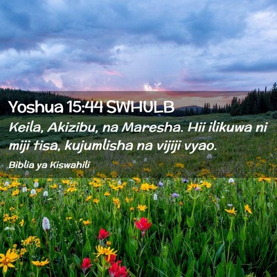 Picture 02 - Yoshua 15:44 SWHULB - Keila, Akizibu, na Maresha. Hii ilikuwa ni miji - Bible Verse Picture
