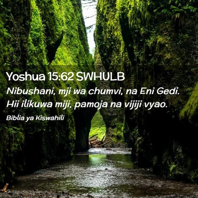 Picture 02 - Yoshua 15:62 SWHULB - Nibushani, mji wa chumvi, na Eni Gedi. Hii - Bible Verse Picture