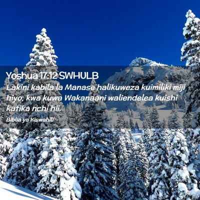 Picture 02 - Yoshua 17:12 SWHULB - Lakini kabila la Manase halikuweza kuimiliki miji - Bible Verse Picture