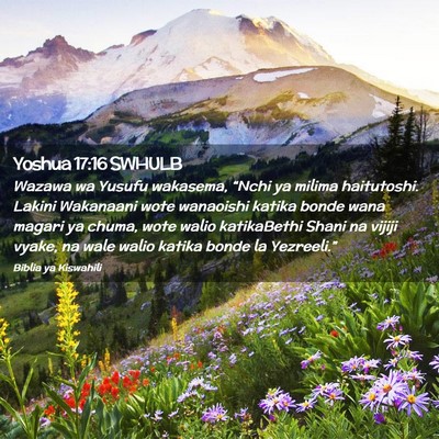 Picture 02 - Yoshua 17:16 SWHULB - Wazawa wa Yusufu wakasema, “Nchi ya milima - Bible Verse Picture