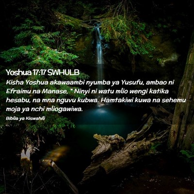 Picture 02 - Yoshua 17:17 SWHULB - Kisha Yoshua akawaambi nyumba ya Yusufu, ambao ni - Bible Verse Picture