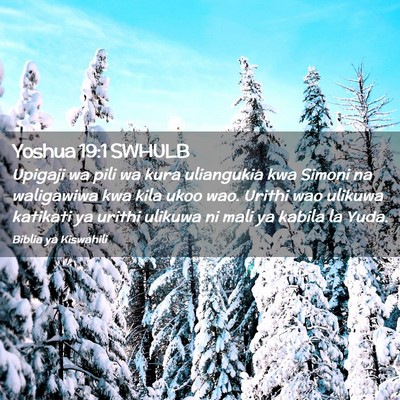 Picture 02 - Yoshua 19:1 SWHULB - Upigaji wa pili wa kura uliangukia kwa Simoni na - Bible Verse Picture