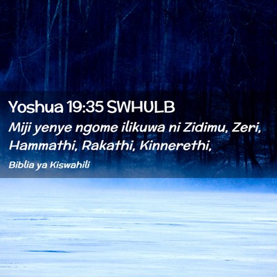Picture 02 - Yoshua 19:35 SWHULB - Miji yenye ngome ilikuwa ni Zidimu, Zeri, - Bible Verse Picture