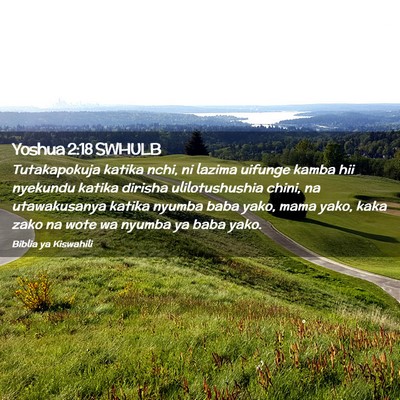 Picture 02 - Yoshua 2:18 SWHULB - Tutakapokuja katika nchi, ni lazima uifunge kamba - Bible Verse Picture