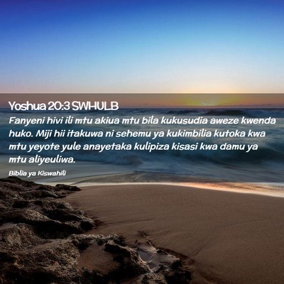 Picture 02 - Yoshua 20:3 SWHULB - Fanyeni hivi ili mtu akiua mtu bila kukusudia - Bible Verse Picture