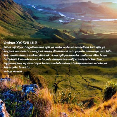 Picture 02 - Yoshua 20:9 SWHULB - Hii ni miji iliyochaguliwa kwa ajili ya watu wote - Bible Verse Picture