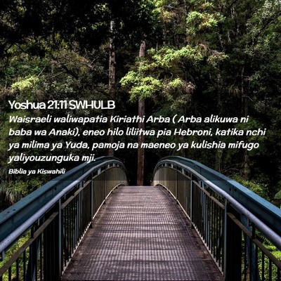 Picture 02 - Yoshua 21:11 SWHULB - Waisraeli waliwapatia Kiriathi Arba ( Arba - Bible Verse Picture
