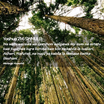 Picture 02 - Yoshua 21:6 SWHULB - Na watu wazawa wa Gershoni walipewa miji kumi na - Bible Verse Picture
