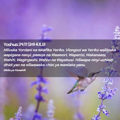 Picture 02 - Yoshua 24:11 SWHULB - Mlivuka Yordani na mkafika Yeriko. Viongozi wa - Bible Verse Picture