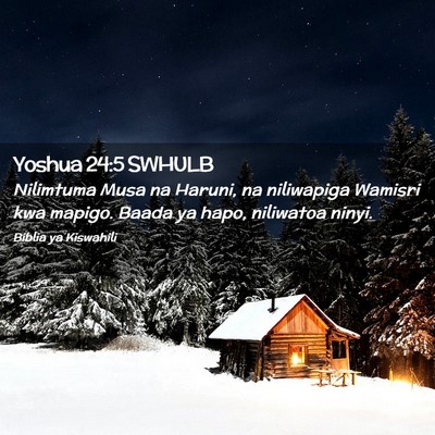 Picture 02 - Yoshua 24:5 SWHULB - Nilimtuma Musa na Haruni, na niliwapiga Wamisri - Bible Verse Picture