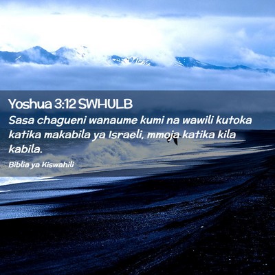 Picture 02 - Yoshua 3:12 SWHULB - Sasa chagueni wanaume kumi na wawili kutoka - Bible Verse Picture