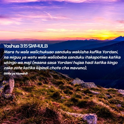 Picture 02 - Yoshua 3:15 SWHULB - Mara tu wale walichukuao sanduku wakiisha kufika - Bible Verse Picture