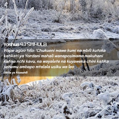 Picture 02 - Yoshua 4:3 SWHULB - Wape agizo hilo: 'Chukueni mawe kumi na mbili - Bible Verse Picture